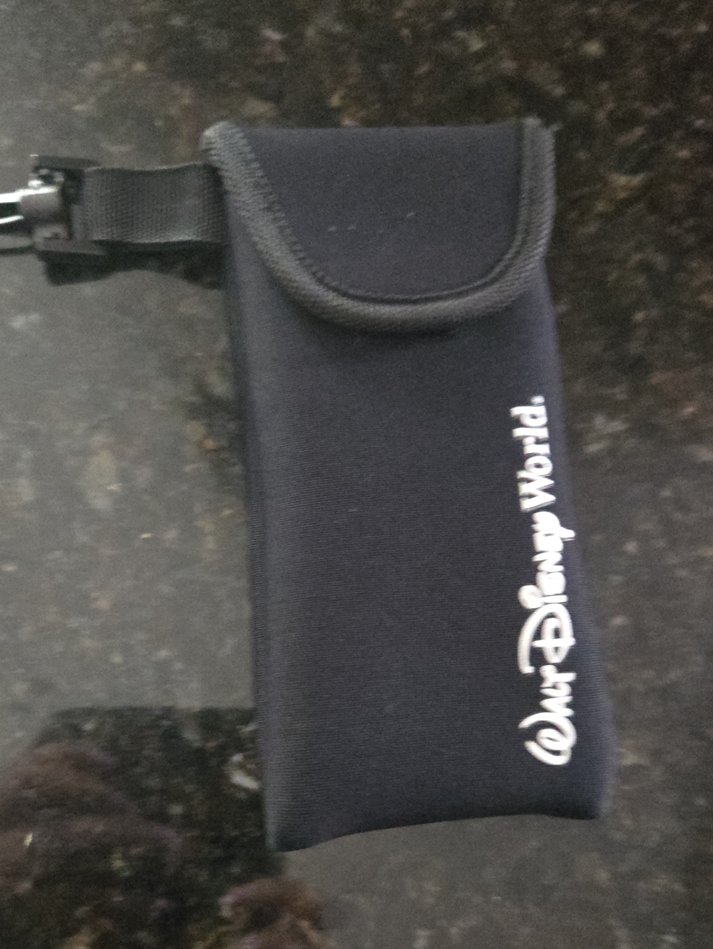 Disney Black Neoprene Sunglass Pouch with Walt Disney World Logo